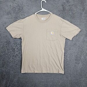 Carhartt Mens Loose Fit Pocket T-Shirt Tan Khaki Short Sleeve Size Small S